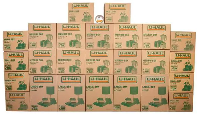 Main image of Moving Box Variety Pack 10 Small, 10 Medium, and 5 Large Boxes - Suitable for Moving, Packing, Shipping, and Storage - Bonus Roll of Tape Included