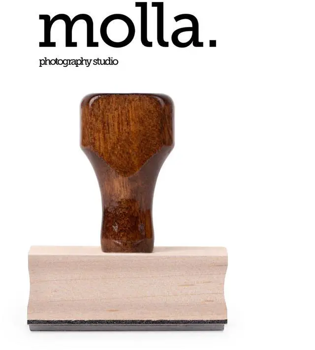 Alt view image 2 of 7 - Personalized Rubber Hand Stamp, Wood Handle with Custom Logo | Multiple Size Options Available | Upload Your Own Logo (1"x2")