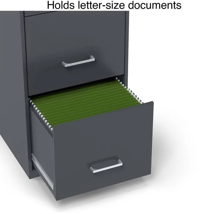 Alt view image 5 of 7 - 3-Drawer Vertical File Cabinet, Letter/Legal, Locking, Charcoal | Compatible storage for letter and legal documents in offices