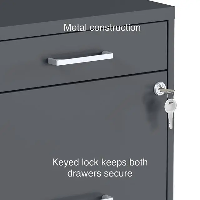 Alt view image 7 of 7 - 3-Drawer Vertical File Cabinet, Letter/Legal, Locking, Charcoal | Compatible storage for letter and legal documents in offices