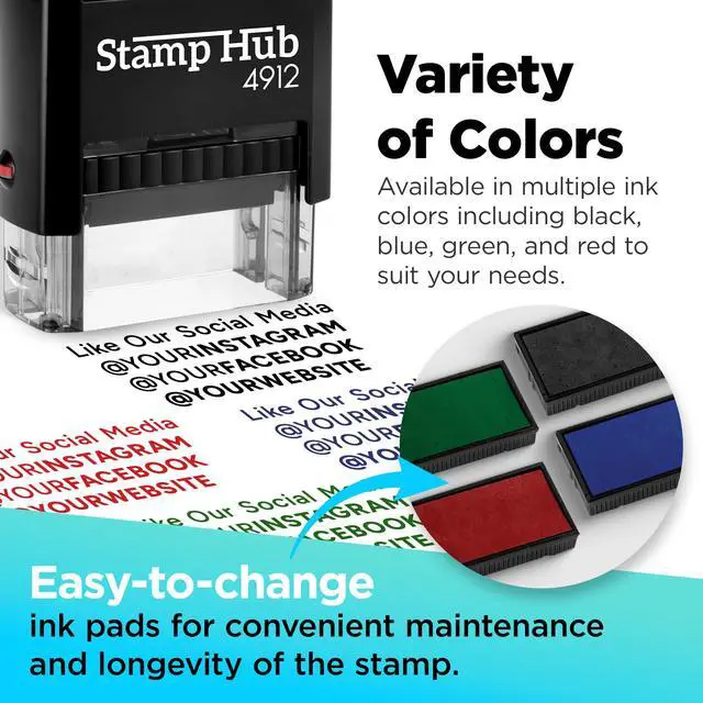 Alt view image 4 of 7 - Self-Inking Custom Stamp - Up to 3 Lines Return Address (Medium) | Compact Space-Saving Design, Crisp & Consistent Impressions, Thousands of Clear Stampings, Built-In Self-Inking Mechanism