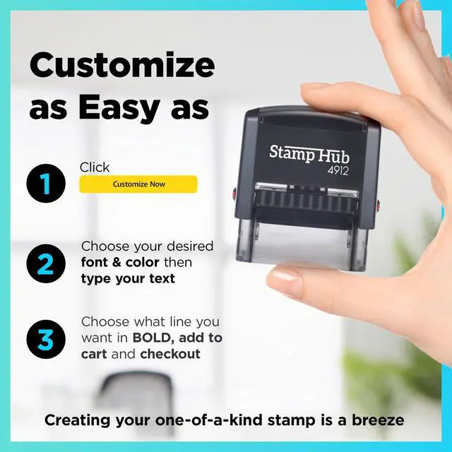 Alt view image 5 of 7 - Self-Inking Custom Stamp - Up to 3 Lines Return Address (Medium) | Compact Space-Saving Design, Crisp & Consistent Impressions, Thousands of Clear Stampings, Built-In Self-Inking Mechanism