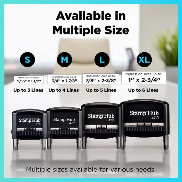 Alt view image 7 of 7 - Self-Inking Custom Stamp - Up to 3 Lines Return Address (Medium) | Compact Space-Saving Design, Crisp & Consistent Impressions, Thousands of Clear Stampings, Built-In Self-Inking Mechanism