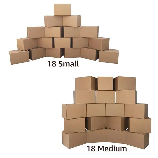 Alt view image 3 of 6 - Basic Moving Boxes Kit #2, 2-3 Bedroom Kit | Small & Medium Boxes, Bubble Roll, Packing Paper, Tape & Dispenser, 1 Marker