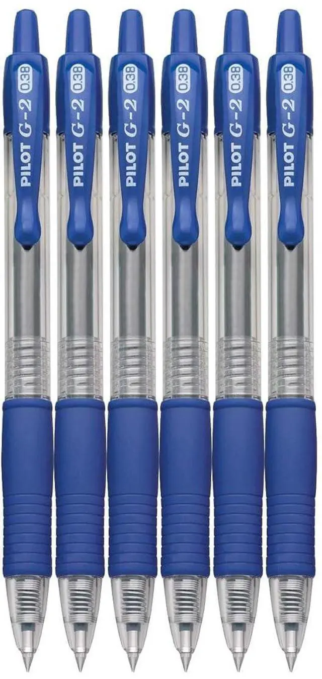 Main image of G2 Retractable Premium Gel Ink Roller Ball Pens Ultra Fine Point (.38mm) Blue Ink 6 pack; Refillable & Premium Comfort Grip