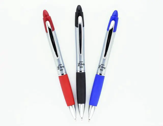 Alt view image 4 of 5 - Z-Grip MAX Retractable Ballpoint Pen, Blue Ink, 1.0mm, 12-Pack | Wide Barrel Design, Comfortable Grip, Medium Point Tip, Metal Clip, Ideal for School and Office Supplies (22420)