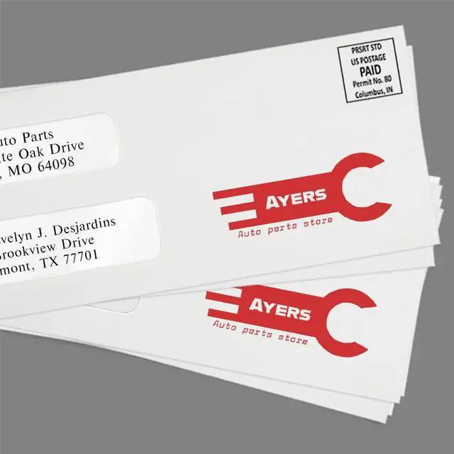 Alt view image 4 of 4 - #10 Business Double Window Envelopes | Security Tint | 4 1/8" x 9 1/2" | White | 24lb. Text | 250 Qty