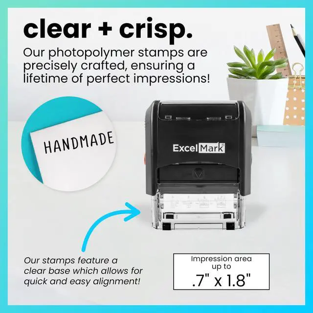 Alt view image 2 of 6 - Custom One Line Stamp - Name Stamps Self Inking Personalized (Medium)