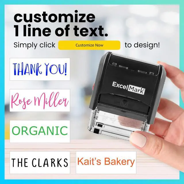 Alt view image 5 of 6 - Custom One Line Stamp - Name Stamps Self Inking Personalized (Medium)