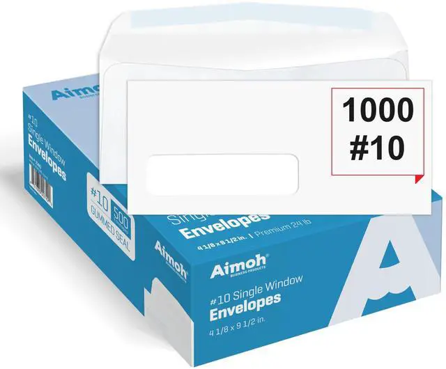 Main image of #10 Single Left Window Envelopes -Gummed Closure -Size 4-1/8x9-1/2 Inches -24LB-1000 Count(35410-1000)