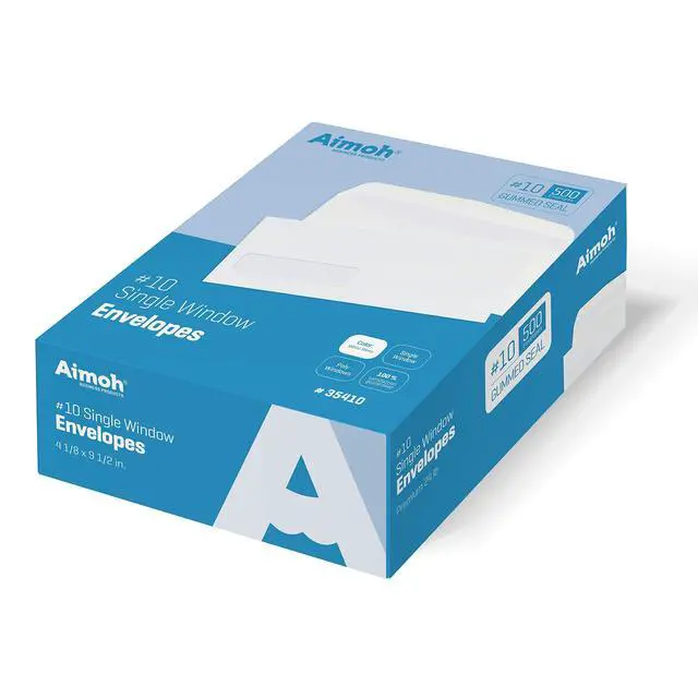 Alt view image 5 of 5 - #10 Single Left Window Envelopes -Gummed Closure -Size 4-1/8x9-1/2 Inches -24LB-1000 Count(35410-1000)