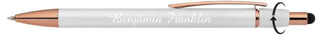 Alt view image 5 of 6 - Personalized Fidget Pen for Adults - 2 Pack Stress Relief Custom Pens with Gift Box - ADHD Anxiety - Metal black ink with Rubber Grip - Focus for Office, Work (White-White, Engraved)