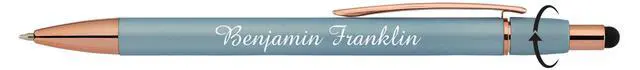 Alt view image 5 of 6 - Personalized Fidget Pen for Adults - 2 Pack Stress Relief Custom Pens with Gift Box - ADHD Anxiety - Metal with Rubber Grip - Focus for Office, Work (Blue-Blue, Engraved)