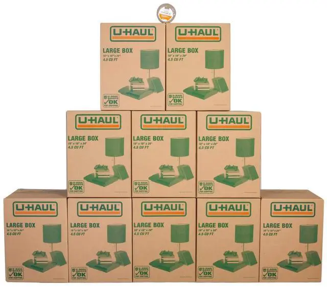 Main image of Large Moving Boxes - Pack of 10 Boxes - 18 x 18 x 24- Bonus Roll of Tape Included