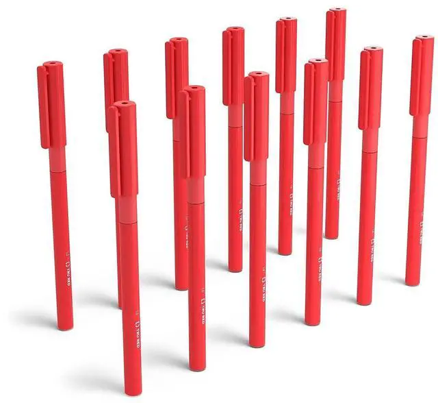Main image of Ballpoint Pens with Grip, Medium 1.0mm, Red Ink, 36-Pack | Comfortable writing pens for everyday office and classroom use