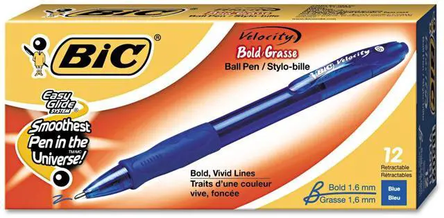 Main image of VLGB11BE Velocity Retractable Ballpoint Pen, Blue Ink, 1.6mm, Bold, Dozen