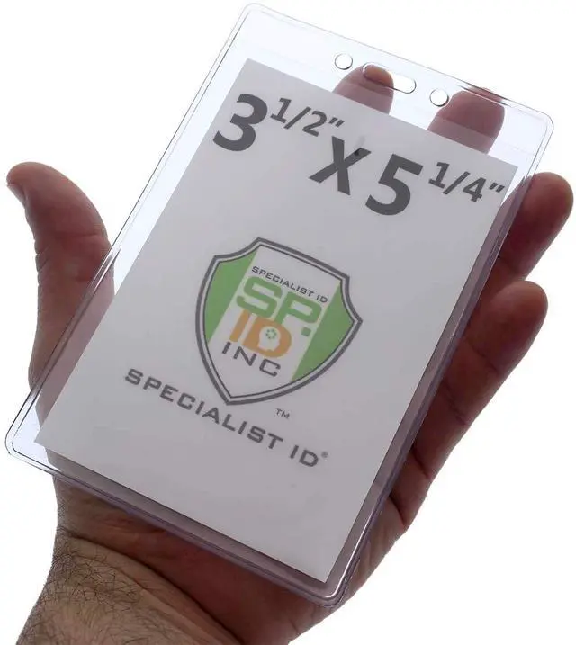 Alt view image 2 of 4 - Bulk 100 Pack - Heavy Duty 3 1/2" X 5 1/4" Large Badge/Credential Holders (4X6 Outside) by