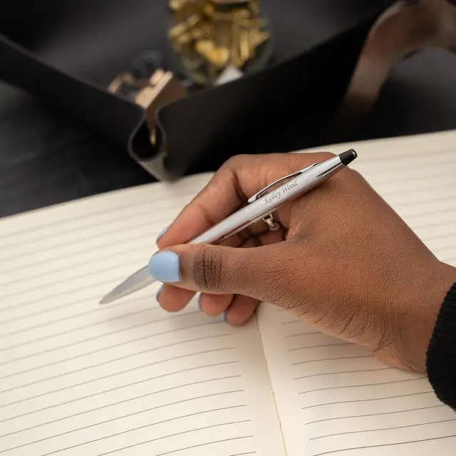 Alt view image 2 of 7 - Cross Classic Century Personalized Slim Ballpoint Pen in Chrome Finish | Engraved Pen for Graduation, New Job, Retirement, Career Advancement, Cross Gift Box Included