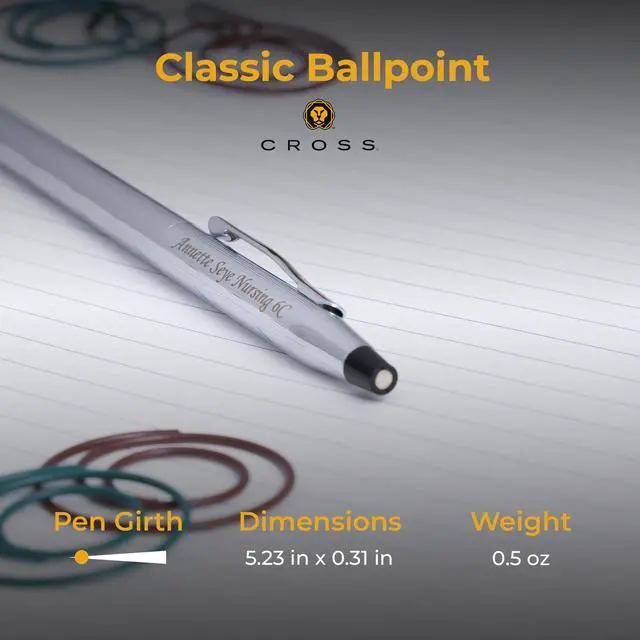 Alt view image 5 of 7 - Cross Classic Century Personalized Slim Ballpoint Pen in Chrome Finish | Engraved Pen for Graduation, New Job, Retirement, Career Advancement, Cross Gift Box Included