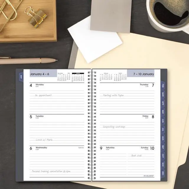 Alt view image 2 of 7 - 2027 Planner, Weekly & Monthly, 5" x 8", DayMinder, Gray (GC2000727)