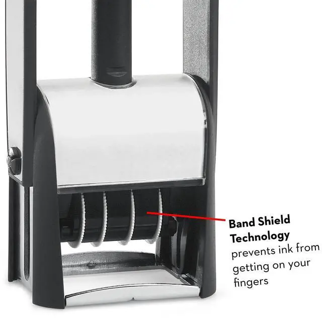 Alt view image 3 of 5 - Heavy Duty Date Stamp with 2-Line Custom Text, Self Inking Stamp - 1" x 1-5/8 - Choice of Ink Color