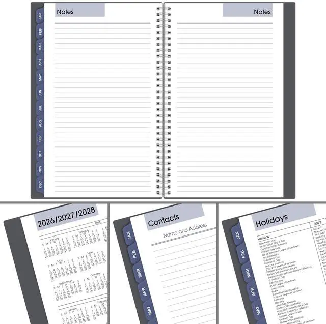 Alt view image 6 of 7 - 2027 Planner, Weekly & Monthly, 5" x 8", DayMinder, Gray (GC2000727)