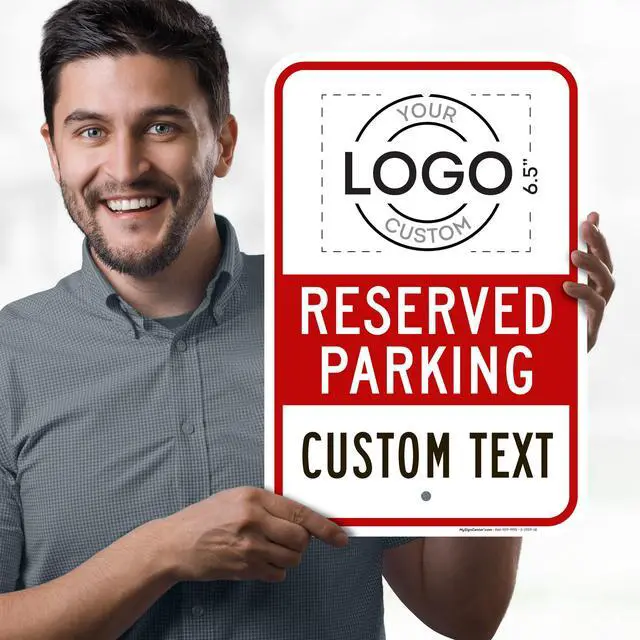 Alt view image 2 of 7 - Custom No Parking Sign, Custom Reserved Parking Signs for Business, 12x18 Inches, Rust Free.063 Aluminum, Fade Resistant, Made in USA by (Post Holes)