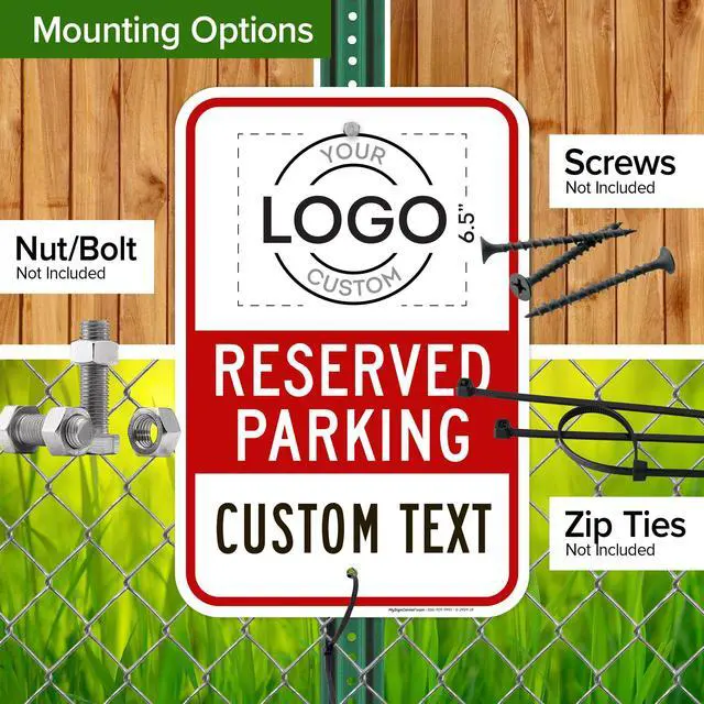 Alt view image 5 of 7 - Custom No Parking Sign, Custom Reserved Parking Signs for Business, 12x18 Inches, Rust Free.063 Aluminum, Fade Resistant, Made in USA by (Post Holes)