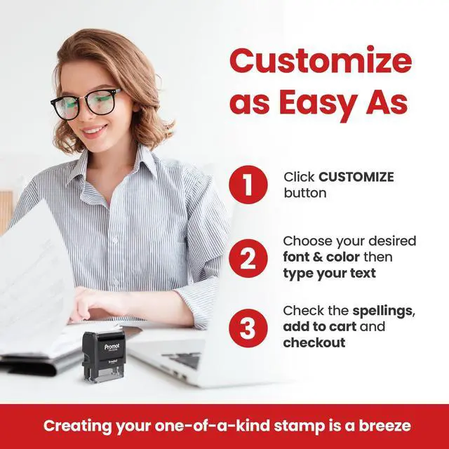 Alt view image 6 of 7 - Self Inking Stamp- Up to 5-Line Personalized Rubber Stamp (Large) | Consistent Impressions, Thousands of Clear Stampings, One-Hand Operation, Built-In Self-Inking Mechanism, Replaceable Ink Pad