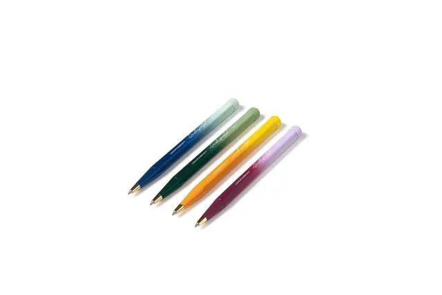 Alt view image 5 of 7 - Drehgriffel Ballpoint Writing Pen Gradient Edition - Refillable Ballpoint Pen with Black Ink (Rising Sun/Lemon) | Limited handmade edition, brass, aluminium, indelible, refillable, refill included