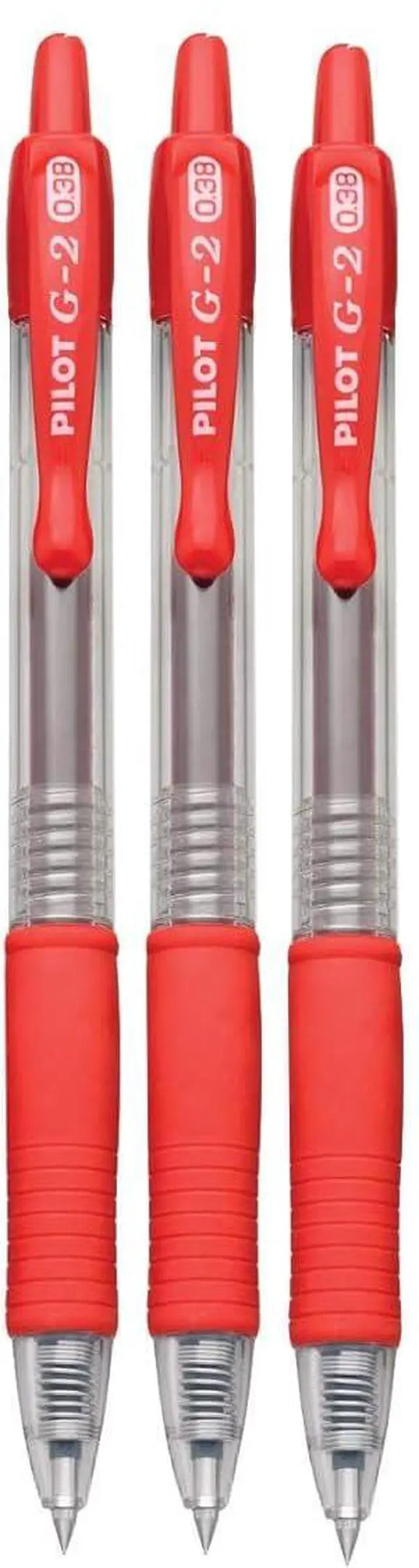 Main image of G2 Retractable Premium Gel Ink Roller Ball Pens Ultra Fine Point (.38mm) Red Ink 3 pack; Refillable & Premium Comfort Grip