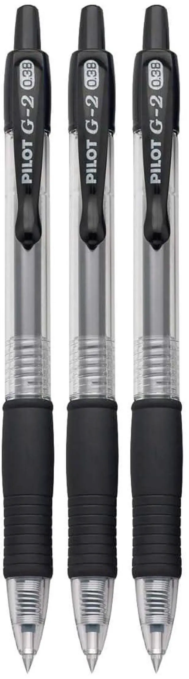 Main image of G2 Retractable Premium Gel Ink Roller Ball Pens Ultra Fine Point (.38mm) Black Ink 3 pack; Refillable & Premium Comfort Grip