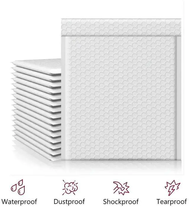 Alt view image 5 of 6 - 100 PC 9.5x14.5 Inches Poly Bubble Mailers Shipping Padded Envelopes Self Seal Waterproof Cushion Envelopes Waterproof Grey Usable 9.5x 3.5" #4