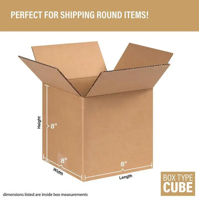 Alt view image 2 of 3 - Bundle Of 25 Basic Corrugated Shipping Boxes (8 x 8 x 8")