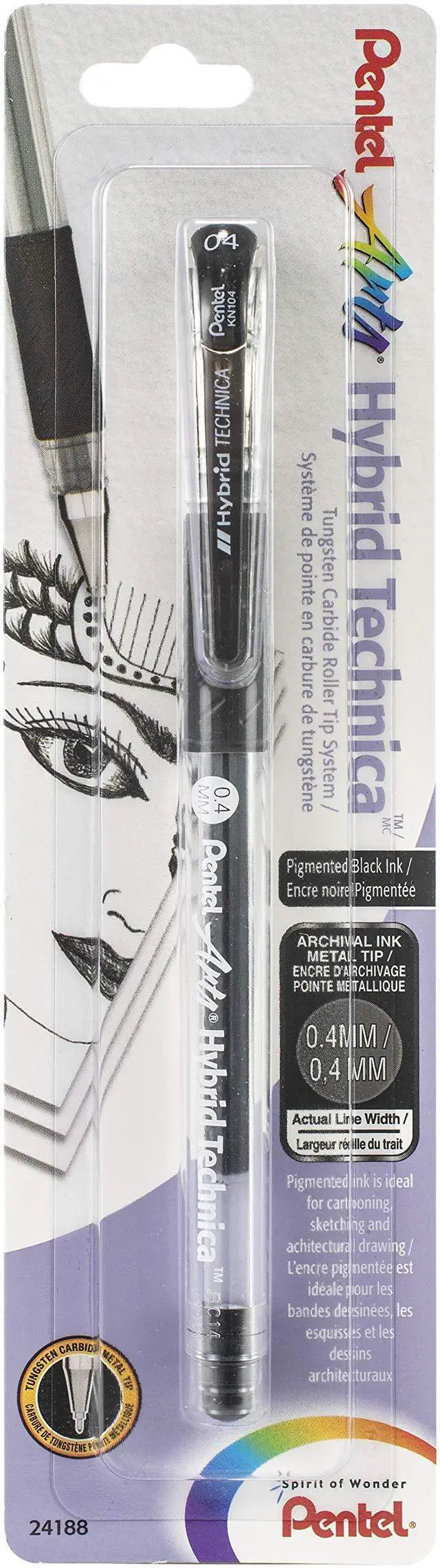 Main image of Arts Hybrid Technica 0.4 mm Pen, Ultra Fine Point, Black Ink, 1 Pack (KN104BPA)