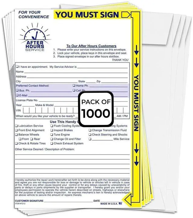 Main image of After Hours Key Drop Envelopes 6" x 9" White - Pack of 1000 | 24 lb white wove paper with top-opening design for securely holding keys and service documents in night drop boxes