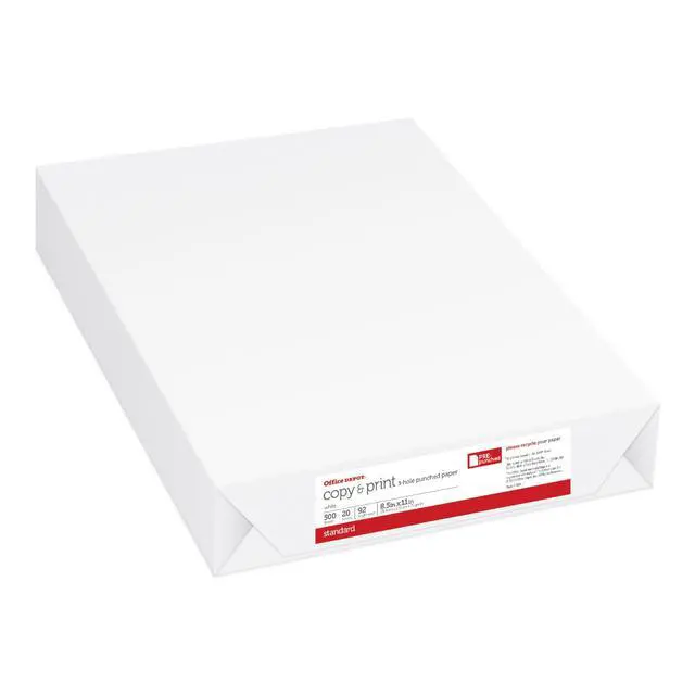 Alt view image 3 of 3 - ® 3-Hole Punched Multi-Use Printer & Copy Paper, 3 Reams, White, Letter (8.5" x 11"), 1500 Sheets Per Case, 20 Lb, 92 Brightness