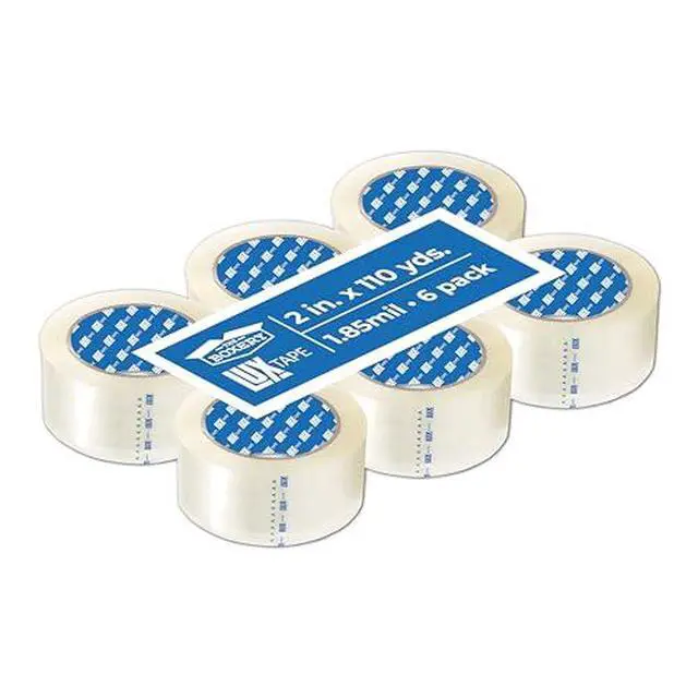 Alt view image 2 of 6 - 2" x 110 Yards Clear Packing Tape 6 Roll Carton Warehouse Grade Adhesive for Shipping, Moving & Packaging Standard Strength 1.85 Mil Box Sealing Tape