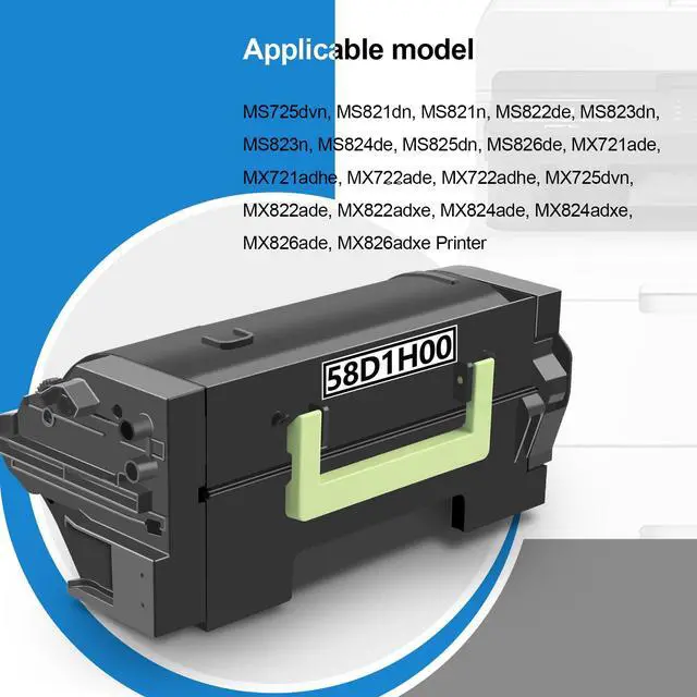 Alt view image 2 of 7 - 58D1H00 Black High Yield Toner Cartridge Compatible for Lexmark MS725 MS821 MS822 MS823 MS824 MS825 MS826 MX721 MX722 MX725 MX822 MX824 MX826 Laser Printer 15,000 Pages