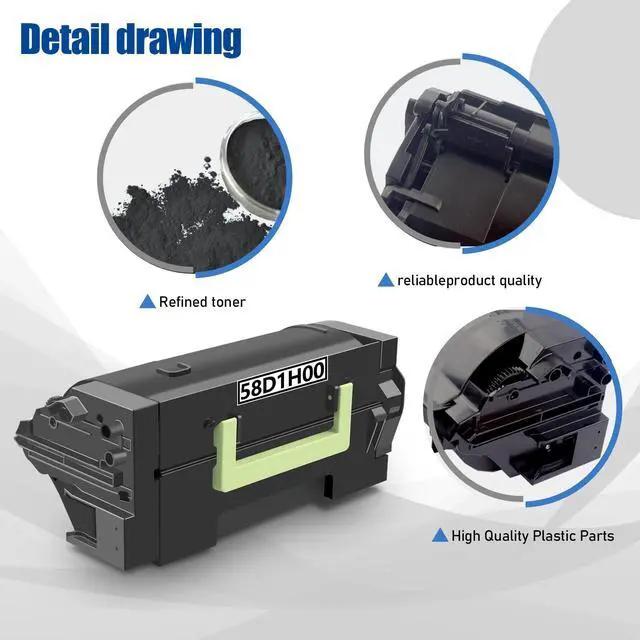 Alt view image 6 of 7 - 58D1H00 Black High Yield Toner Cartridge Compatible for Lexmark MS725 MS821 MS822 MS823 MS824 MS825 MS826 MX721 MX722 MX725 MX822 MX824 MX826 Laser Printer 15,000 Pages