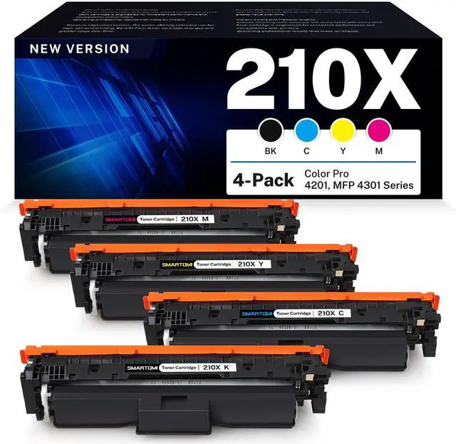Main image of 210X Toner Cartridges 4 Pack Set Replacement for HP 210X HIgh-Yield | W2100X Compatible for HP Color Pro MFP 4301 4201 Series 4201dw 4201dn MFP 4301fdw 4301dw 4301fdn Printer