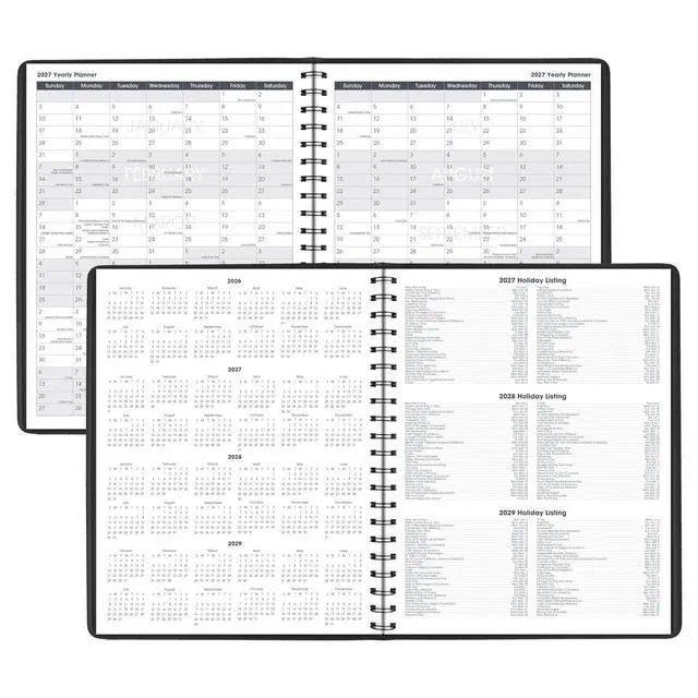 Alt view image 6 of 7 - 2027 Appointment Book Planner, Daily Group Planner, 8.5" x 11", Eight Person, Two-Volume Set Jan-Jun & Jul-Dec, Black (7021205-27)