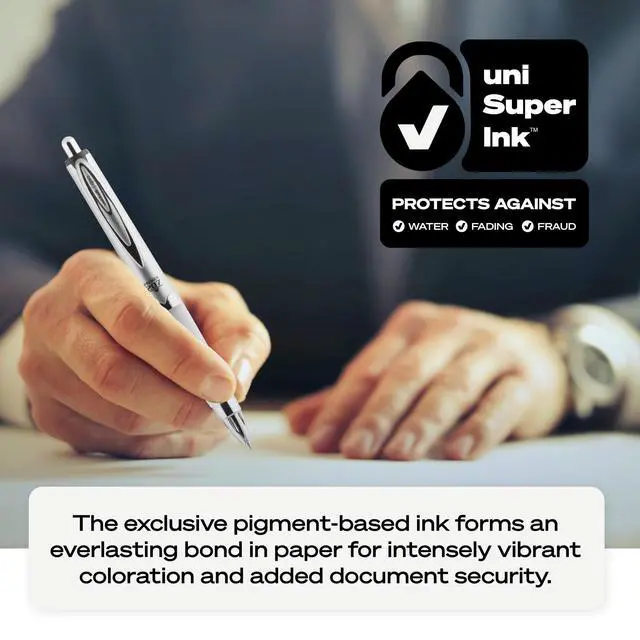 Alt view image 6 of 7 - uniball 207 Premier Gel Pen, Medium Point (1.0mm), Black, 1 Pack | Ultra-soft cushioned grip, nano fiber ink, uni Super Ink Plus+ resists document fraud, water & fade-resistant