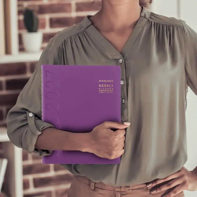 Alt view image 5 of 7 - Planner 2026-2027 Weekly & Monthly Academic 12-Month July-June Half-Hourly Appointment Book, 8-1/4" x 11", Contemporary, Purple (70957X18)