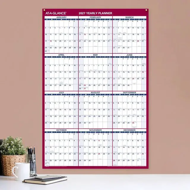 Alt view image 2 of 4 - 2027 Wall Calendar, 24" x 36" Planner, Reversible, Vertical-Horizontal (PM2122827), White