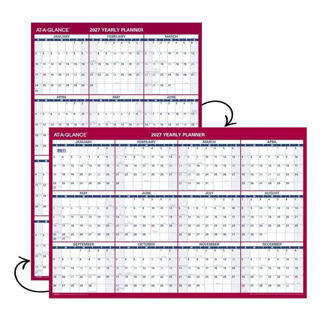 Alt view image 4 of 4 - 2027 Wall Calendar, 24" x 36" Planner, Reversible, Vertical-Horizontal (PM2122827), White