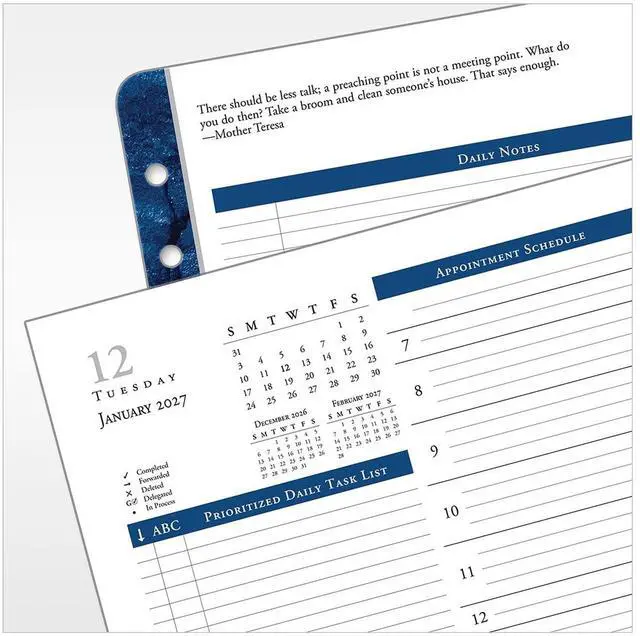 Alt view image 5 of 7 - FranklinCovey - Monticello Two Page Per Day Ring-Bound Planner (Monarch, Jan 2027 - Dec 2027)