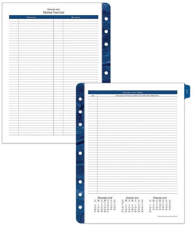 Alt view image 6 of 7 - FranklinCovey - Monticello Two Page Per Day Ring-Bound Planner (Monarch, Jan 2027 - Dec 2027)