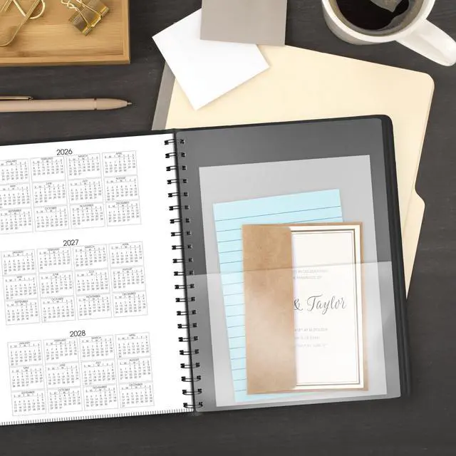 Alt view image 4 of 7 - 2027 Appointment Book Planner, Daily Group Planner, 8" x 11", Four Person, Quarter-Hour, Black (708220527)