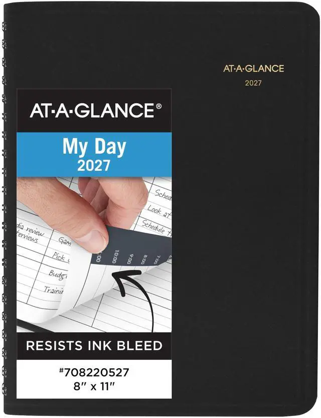 Main image of 2027 Appointment Book Planner, Daily Group Planner, 8" x 11", Four Person, Quarter-Hour, Black (708220527)